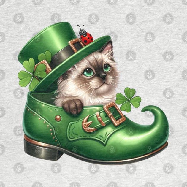 Balinese Cat Shoes For Patricks Day by Chromatic Fusion Studio